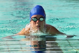 Swim Cap Mesh - Printed Blue Ethnic